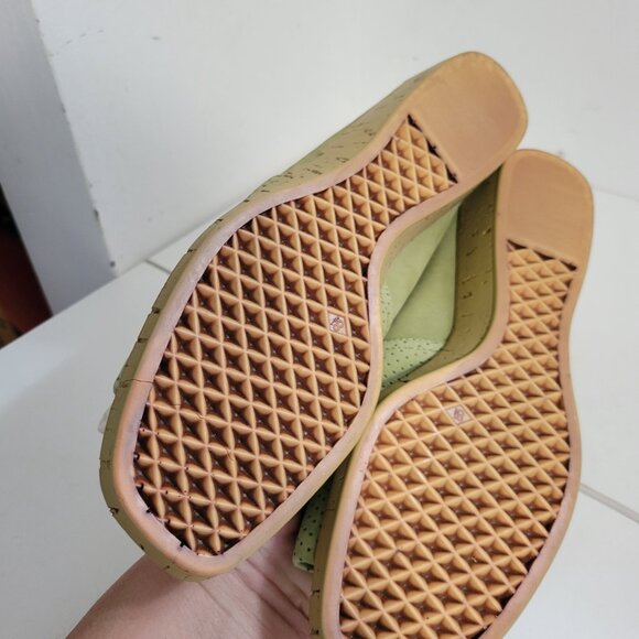 Vintage Summer Green Wedge Sandal -Open Toe /Low Heel - Picture 2 of 4